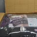 Madison Park Queen Comforter Set Watercolor Overscale Floral Cotton Comforter for Queen Size Bed, All Season, Lightweight Queen Size Bedding, Matching Shams, Jolene, Full/Queen Dark Grey/Plum 3 Piece