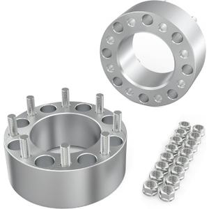 2.5 Inch 8x165.1 Wheel Adapters,64mm Forged Thick 8x6.5 Wheel Spacer CNC Machined Compatible for Ram 2500 3500 and More,Lug Centric Thread Pitch 9/16" Hub Bore 126mm 2Pcs