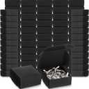 Yinkin 200 Pcs Small Kraft Paper Gift Boxes in Bulk 2.16'' x 2.16'' x 0.98'' Ornaments Mini Cardboard Boxes with Lid for Favor Earring Jewelry Bracelet(Black Color)