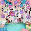 24 Pieces Cheerleading Hanging Swirls Hot Pink Blue - Cheerleading Themed Party Decorations for Girls Rose Red, Cheerleader Ceiling Streamers for Cheer Gymnastics Birthday Party Supplies