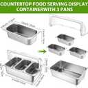 Countertop Food Serving Display Container, Silver, 21 x 13 x 13''