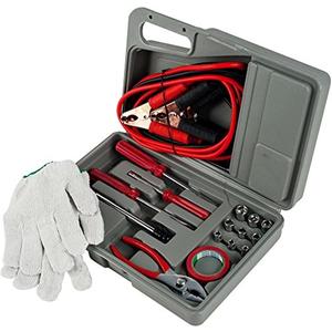 Emergency Roadside Automobile Assistance Kit- 30 Piece Set for Car, Truck, SUV, RV-Carrying Case, Jumper Cables, Tools, Gloves, and More by Stalwart