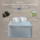 Hirano’s Bazaar Hand Towel Box Cover – Elegant PU Leather Holder Dispenser, for Kleenex Disposable Paper Towels, Bathroom & Countertop Organizer, Stylish Home & Office Décor, Artic Silver