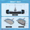 UIRWAY 3-in-1 Deluxe Swimming Pool Cleaning Kit - Includes Pool Brush with Detachable Side Round Ends, Deep Leaf Skimmer Net & Flat Fine Mesh Net for Inground & Above Ground Pools Cleaning(No Pole)