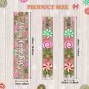 AIBIIN 3PCS Christmas Decoration, Porch Sign for Front Yard Hanging Banner Merry Christmas Candy Pattern for Xmas Supplies Indoor Outdoor Xmas Decor