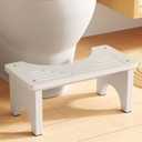Uaniar White Wooden Poop Stool Adult, Bamboo Toilet Stool Squat, Wood Squatting Potty for Adults, Sturdy Toilet Foot Pooping for Bathroom, White