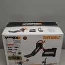 WORX Trivac 3 in 1 Electric Leaf Blower for Lawn Care, Leaf Vacuum with 350 CFM & 210 MPH, Leaf Mulcher with Metal Impeller, Reusable Bag Included, WG505.2