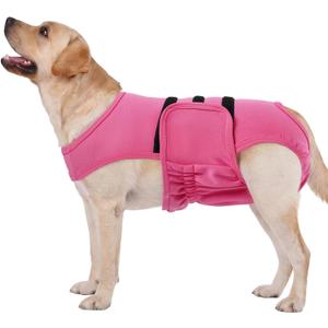 Lelepet Dog Diapers Female Washable, Reusable Puppy Doggie Pet Panties for Dogs in Heat, Adjustable Dog Diapers with Suspenders for  Dogs in Heat, Period, Incontinence, Pink XL