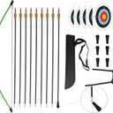 45" Bow and Arrow Set for Youth Kids Junior Beginner Bow Gift Outdoor Archery Set 18 Lb for Teen Outdoor Sports (Green)