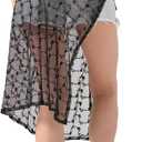 Lace Sarong Wraps for Women Beach Swim Sarong Coverups White Womens Bathing Suit Wrap Skirt Cover up (Medium, Black)