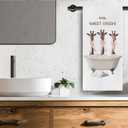 Hello Sweet Cheeks Giraffe Bathroom Hand Towels,Giraffes Gifts for Women, Coquette Pink Bow Giraffe Hand Towels for Bathroom Decor,16x24 Inches