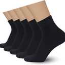 SERISIMPLE Mens Rayon Bamboo Ankle Mesh Socks Thin Quarter Athletic Comfortable Casual Socks 5 Paris (US, Alpha, Large, Black)