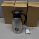 4 PCS 68 Oz Thermal Coffee Carafe with 4 PCS Brushes, SUS 304 Stainless Steel Double Walled Vacuum Insulated Coffee Carafes for Keeping Hot 12 Hours, Cold 24 Hours, Carafe for Hot Liquids, Beverages