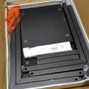 Hosfais Small Side Table End Table, C Shaped Barrel Coffee Table with Metal Frame, Wooden TV Tray for Living Room, Bedroom, Couch, Small Spaces (Black)