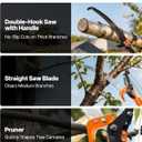 VEVOR Manual Pole Saw, 7.3-27 ft Extendable Tree Pruner, Sharp Steel Blade and Scissors High Branches Trimming, Branch Trimmer with Lightweight 8 Fiberglass Handles, for Pruning Palms and Shrubs