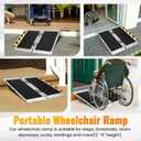 Portable Wheelchair Ramp 2Ft, Heavy-Duty Ramps for Wheelchairs for Home(800LBS), Non-Slip Folding Aluminum Wheelchair Ramps for Home Steps, Stairs, Threshold (Useing Height 2-6inch)