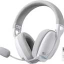Redragon H878 3-Mode Wireless Blue Lighting Gaming Headset - Lightweight - 7.1 Surround Sound - 40MM Drivers - Detachable Microphone - Multi Platforms for PC, PS5/4/3, Switch, Mobile, White & Gray