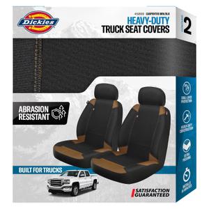 Dickies® Carpenter Truck Seat Covers - Black Brown