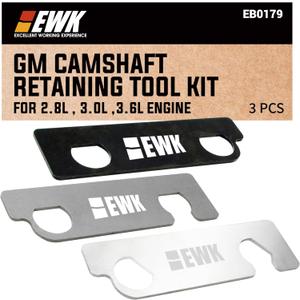 EWK 3 Pcs GM Camshaft Retaining Tool Kit EN 48383 & EN 46105 for Cadillac, Buick, Saturn, Pontiac, Chevrolet, Chevy 2.8L 3.0L 3.6L, Precision Alloy Steel Timing Tool Set for Professional Mechanics