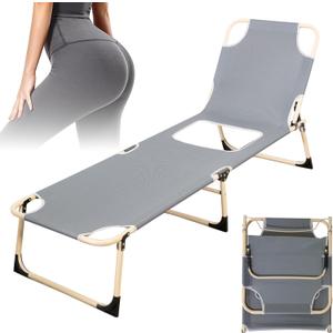 Fodlable BBL Chair with Hole for Butt Multifunctional BBL Lounge Chairs Folding Portable Comfy Adjustable 5-Position Lay Flat Foldable Chaise BBL Recovery Must Haves