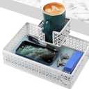 Under Desk Drawer Organizer Clip-on Cup Holder Under Desk Storage Drawers Rotated Under Table Drawer for Desk Organizer Clamp Phone Holder Paper Drawer (White)