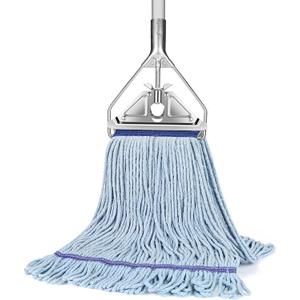 String Mop Heavy Duty for Floor Cleaning- Industrial Commercial Wet Mop with 59inch Mop Handle for Home,Garage,Office, Workshop, Warehouse Floor Cleaning (Blue)