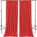 Hiasan Red Backdrop Curtains for Parties, Polyester Photography Backdrop Drapes for Family Gatherings, Wedding Decorations, 5ftx10ft, Set of 2 Panels