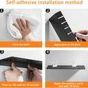 16Inch Stainless Steel Wall Mounted Floating Shelf Drilling or Shelf Adhesive Modern Room Decor Wall Shelf Floating Shelf for Bathroom Bedroom Decor (Chrome)