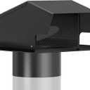 Removable Roof Vents 8 Inch, Hon&Guan Roof Vent Cap Galvanized Steel Bathroom 8 Roof Exhaust Vent for Ventilation System-with Damper, Black.