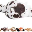 Niuniu Daddy 20" | 3.3 Pound Cow Weighted Stuffed Animals for Kids Adults, Kawaii Cow Weighted Beads for Body Pillow for Hugging, Soft Plush Toy for Gift Birthday Christmas Holiday Easter Presents (White With Brown Spots)