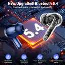 Wireless Earbuds, Bluetooth 5.4 Headphone 3D Stereo Bass Ear Bud, 4 ENC Noise Cancelling Mic, 40+Hrs USB-C in-Ear Earphone, IP-X7 Waterproof Headset Sport Workout Gym for Laptop Pad Android iOS
