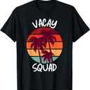 Vacay Squad Summer Vacation Family Friends Trip Palm Trees T-Shirt, Large
