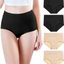 wirarpa Women's Modal Underwear Soft High Waist Briefs Ladies Panties 4 Pack 2XL