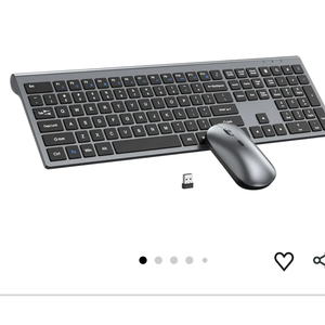 Wireless Keyboard and Mouse Combo, Full Size Keyboard and Mouse, Long Battery Life, Optical Mouse, 2.4G Lag-Free Cordless Mice Keyboard Set Ultra Slim Design for Computer, Laptop, PC, Mac, Windows
