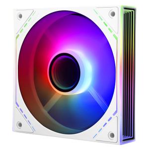 Thermalright TL-M12RW-S CPU Case Fan, 120mm Fan with ARGB Mirror Light Effect, 4pin PWM Silent Computer Cooler Inverted Fan, for Case CPU Liquid Cooler (White)