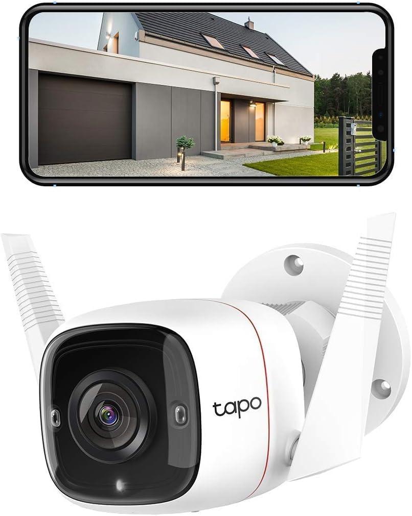 Tapo 2K Security Camera Outdoor Wired, IP66 Weatherproof, Motion/Person Detection, Built-in Siren w/Night Vision, Cloud/SD Card Storage, 2-Way Audio, Works w/Alexa & Google Assistant C310