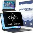 360 Laptop Privacy Screen 14 Inch for 16:9 Computer, 14" Monitor 4 Way Privacy Anti Glare Protector Blue Light Filter Shield Film Compatible with Lenovo/Hp/Dell/Acer/Asus/Thinkpad/Envy/Toshiba