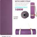Extra Thick Exercise Yoga Mat with Strap - 2/5 Inch (10MM), Non-Slip Workout Mat for Yoga, Pilates, and Floor Exercises