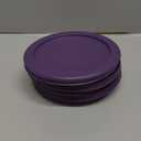 Replacement Lids fits Pyrex 2-Cup Glass Food Storage Container Bowls, 5-Inch Plastic Round Lids Covers for Pyrex 7200-PC, Airtight & Leakproof (6-Pack, Purple)