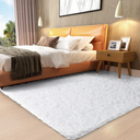 Ophanie White Rugs for Bedroom Fluffy, Girls Kids Baby Shaggy Shag Fuzzy Soft Carpet, 3x5 Small Plush Bedside Area Rug, Indoor Floor Room Carpet for Teen Dorm Home Decor Aesthetic, Nursery