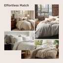 Bedsure Duvet Cover Queen Size with Fitted Sheet - 4 Pieces Prewashed Cotton-Like Polyester Extra Soft Bedding Set, Includes 1 Duvet Cover 90x90 Inches, 2 Pillow Shams, 1 Fitted Sheet, Light Grey