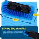 SCRUBIT 12" Car Wash Brush with Soft Bristles for Car Truck Boat Deck & House Cleaning, Exterior Washing Brush Connects with Pole & Hose, Storage Bag Included (Blue)
