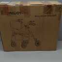 Lightweight Rollator Walker with Seat & Backrest - Foldable Mobility Aid for Seniors, 8" Large Airless Tires, Adjustable Height, Brake,Storage Bag,300 lbs Capacity, 4 Wheel Rolling Walkers for Adults (Deep Blue-all Terrain(8 Inch Wheels))