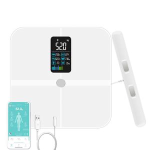8 Electrode Smart Body Fat Scale, Scales for Body Weight and Fat, Large Display BMI Digital Weight Scale, Composition Analyzer with Report, Accurate Bathroom Scale for Weight Muscle White