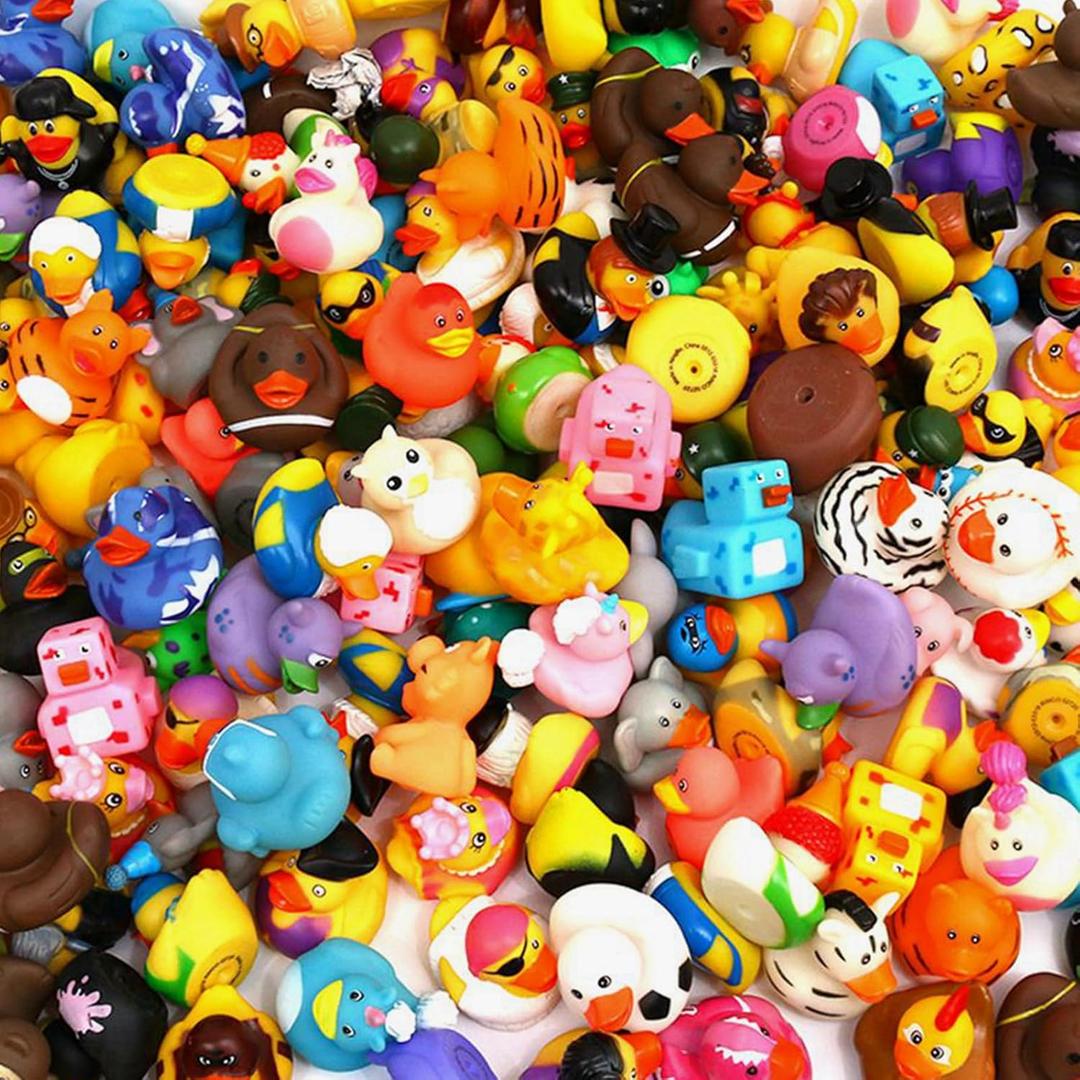 XY-WQ Rubber Duck 150 Pack for Jeeps Bath Toy Assortment - 2.3 Inch Bulk Floater Duck for Kids - Baby Showers Accessories - Party Favors, Birthdays, Bath Time, and More (50 Varieties)