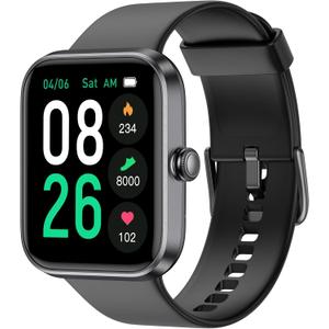 Smart Watch, Fitness Tracker Watch with Heart Rate Monitor, Sleep Tracker, 45mm Fitness Watch IP68 Waterproof Smartwatch for Women Men Step Counter Pedometer for iOS and Android Phones