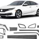10PCS Real Carbon Fiber Interior Trim Kit Compatible with 2016-2021 10th Gen Honda Civic  Center Console Dashboard, Gear Panel, AC Air Vent, Interior Decor Sticker Accessories