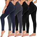 CAMPSNAIL 4 Pack Leggings for Women - High Waisted Tummy Control Yoga Pants for Workout Gym Black Leggings Plus Size Dance, Size: 4X-Large