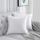 FAVRIQ 18 x 18 Pillow Inserts (Set of 2) - 18 Inch Square Interior Sofa Throw Pillow with 100% Cotton Cover - Decorative Pillow Insert Pair - White Couch Pillow