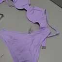 SweatyRocks Women's 2 Piece Bikini Set Spaghetti Strap High Cut Push Up Underwire Swimsuit (Purple, S)